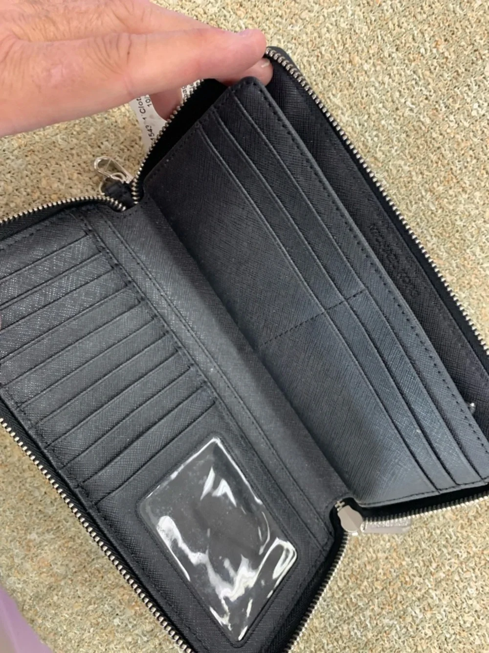 Michael Kors Black Saffiano Leather Zip Wristlet